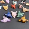 Natural Stone Animal Wolf Carving Multi Materials Available Rose Quartz Crystal Amethyst Wolf Head Pendant