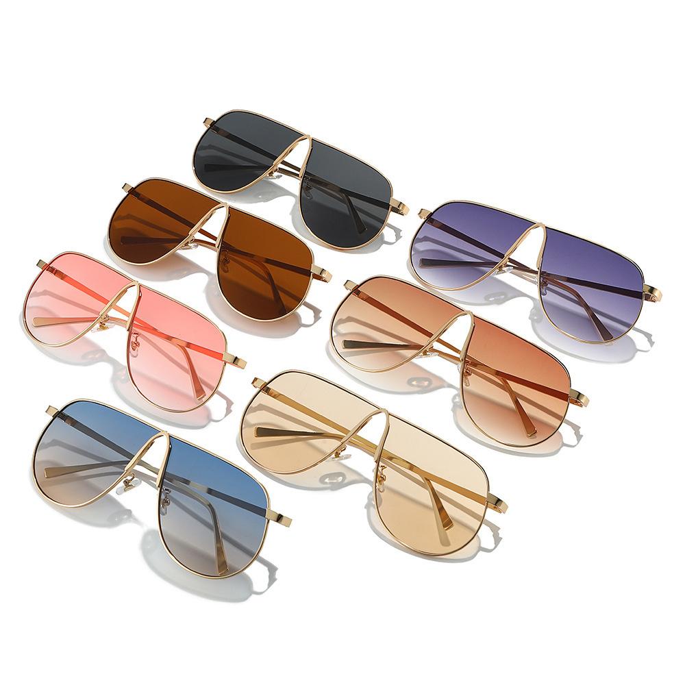 Metal Large Frame One-Piece Retro Toad Glasses Sunglasses Women'S High-End Street Sunglasses