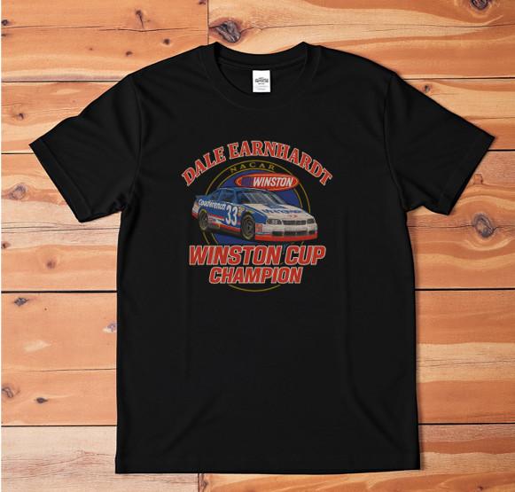 Dale Earnhardt Winston Cup Champion NASCAR Racing Graphic Tee Black Shirt S