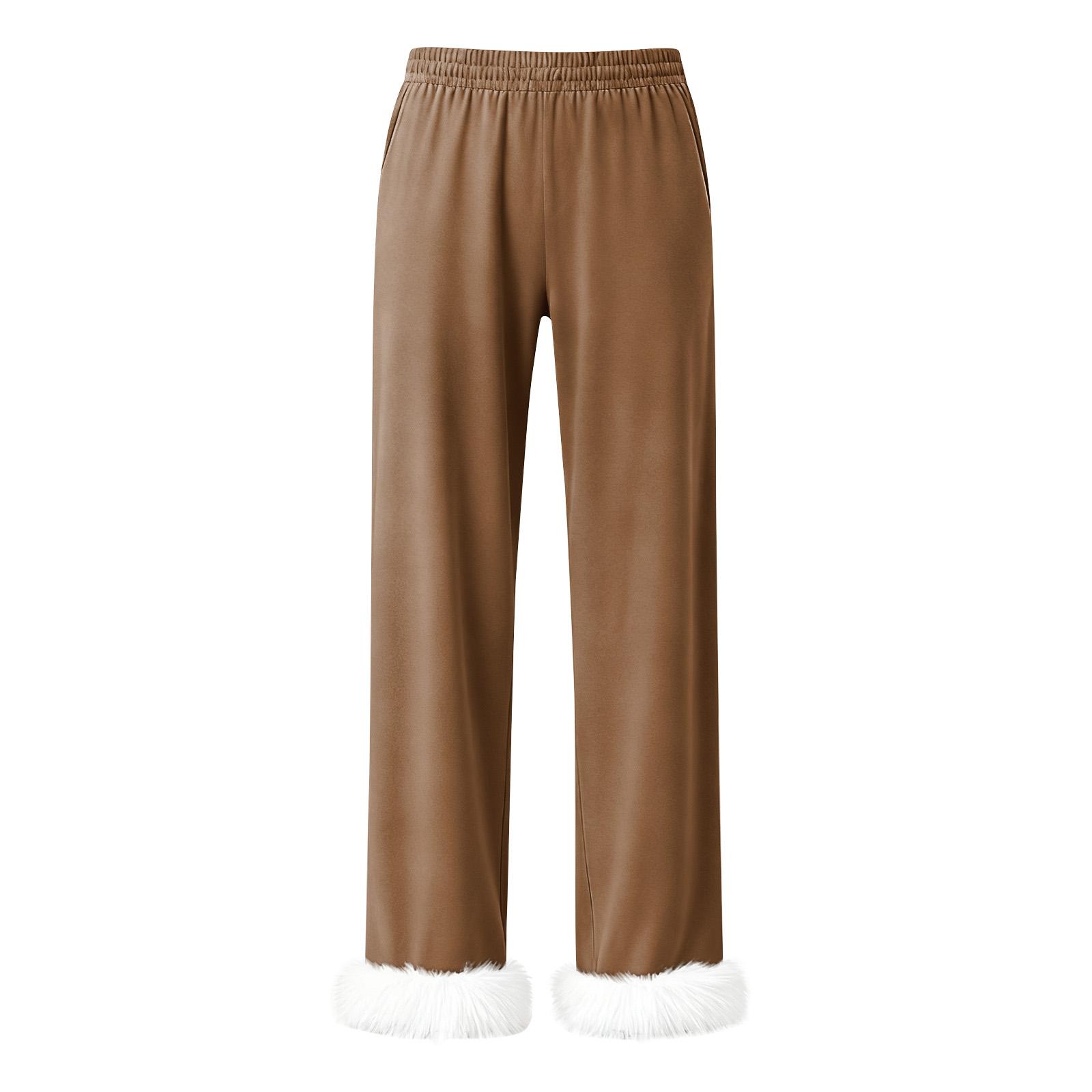 Women s fashionable casual color pants XXL коричневый