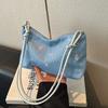 Small fresh denim cloth bag printing 2026 new handbag portable going out underarm bag small handbag