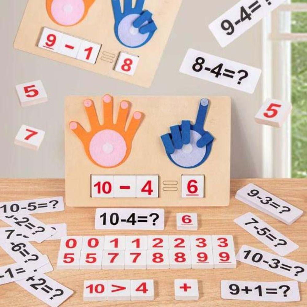 Finger Counting Design Wooden Number Toys Intellectual Development Toys  Math Enlightenment