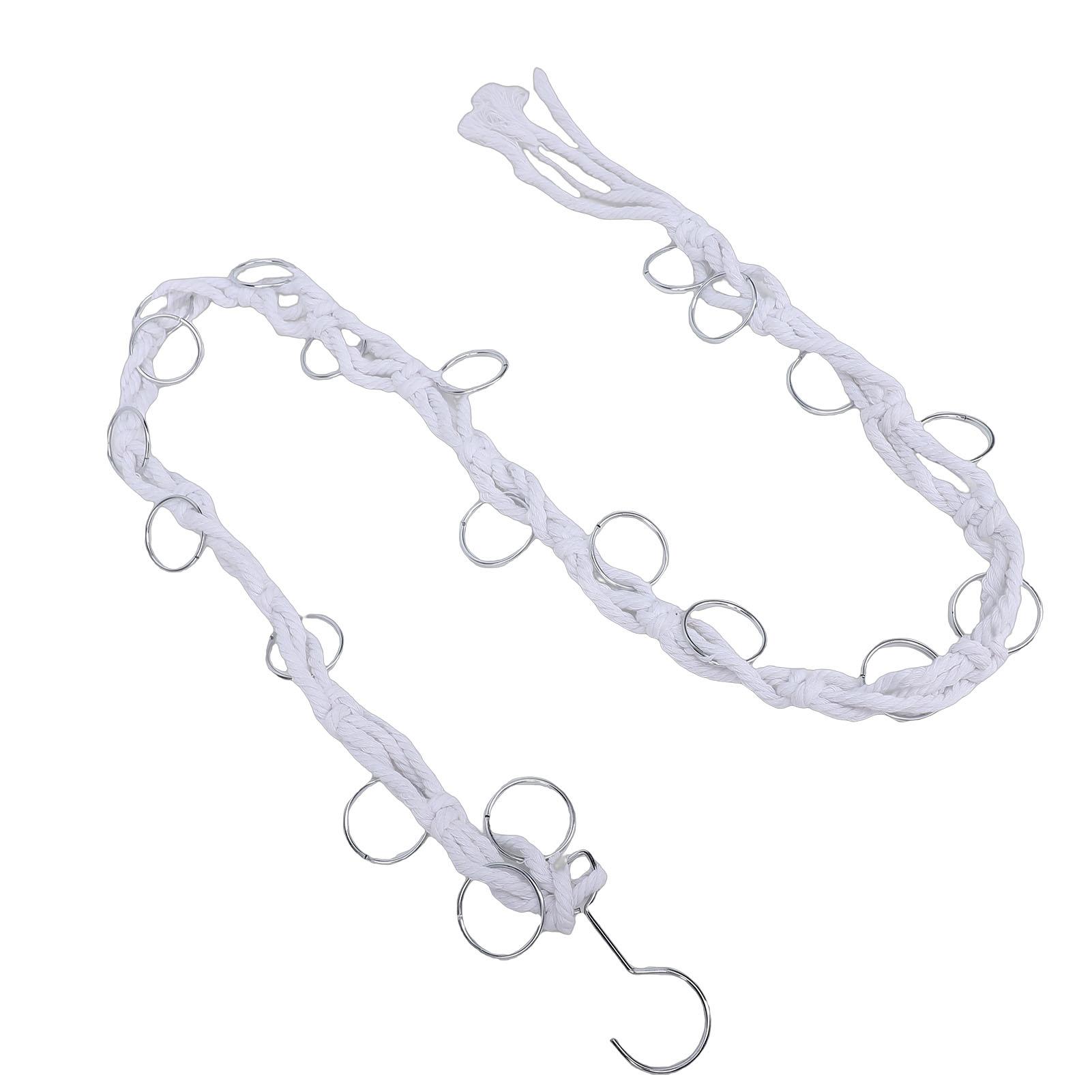 

Макраме Зажим для волос-органайзер Подвесной держатель для заколок с 20 металлическими кольцами для женщин и девочек