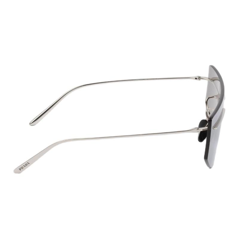 Prada Rimless design metal irregular shape sunglasses men's silver