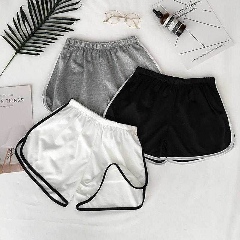 Simple Women Casual Shorts Patchwork Body Fitness Workout Summer Shorts Elastic Skinny Slim Beach