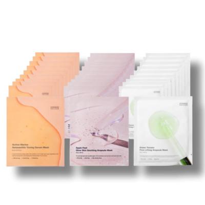 Active 3-Type Sheet Mask Pack – Pigmentation (10 Pcs) / Hydration (10 Pcs) / Pore-Tightening (10 Pcs)