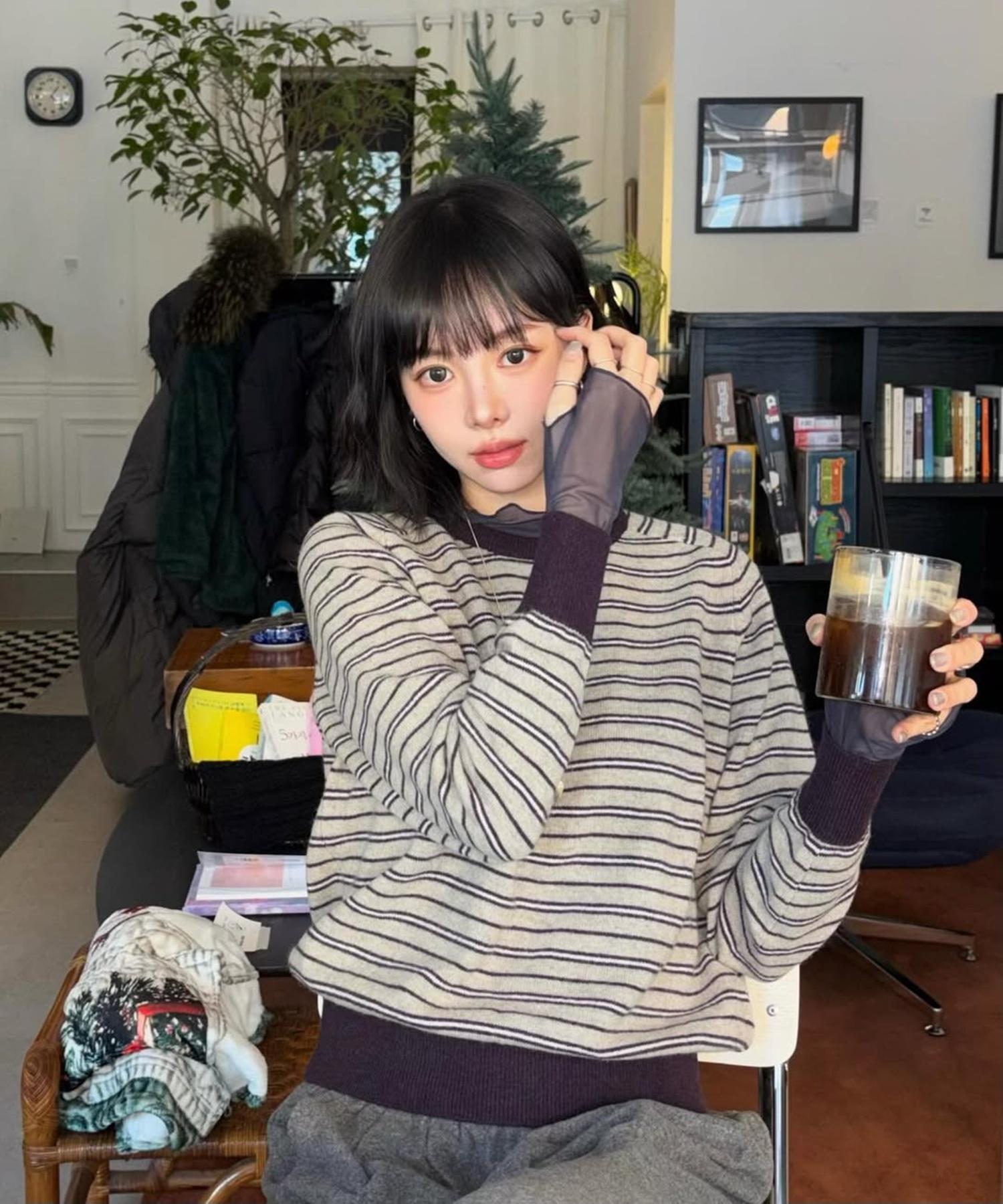 Awi Cashmere Wool Blend Striped Knit_Violet Violet/Ff