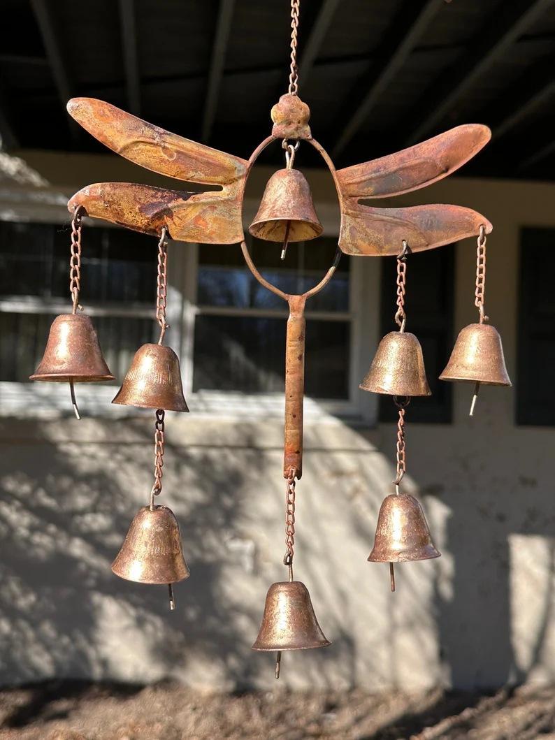 Dragonfly Wind Chime Garden Decoration with Bells Clearance Outdoor Wind Chimes Brass Beautifully Designed Colorful Wind Chimes