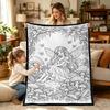 Kids Coloring Blanket Family DIY Painting Activity Gift Animal Themed Soft Throw