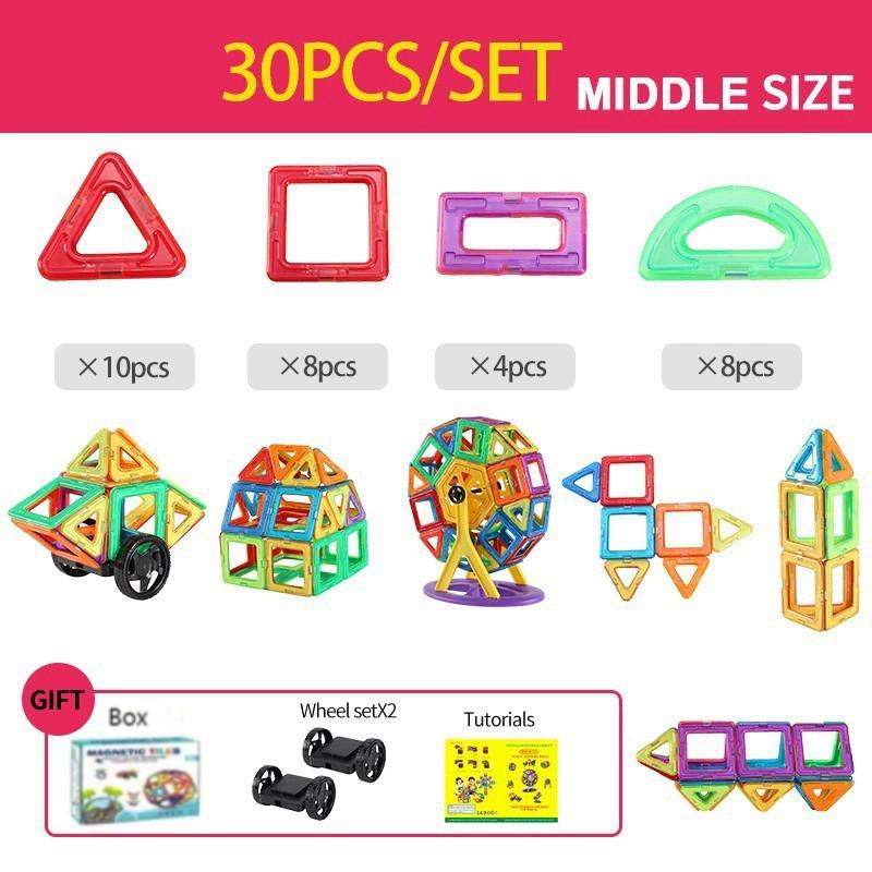 

Montessori 3060148pcs Interactive Magnetic Blocks Magic Toy Educational Set 30 Pcs