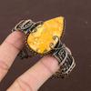 Natural Brecciated Mookaite Handmade Copper Wire Wrap Bangle Adjustable W5N45