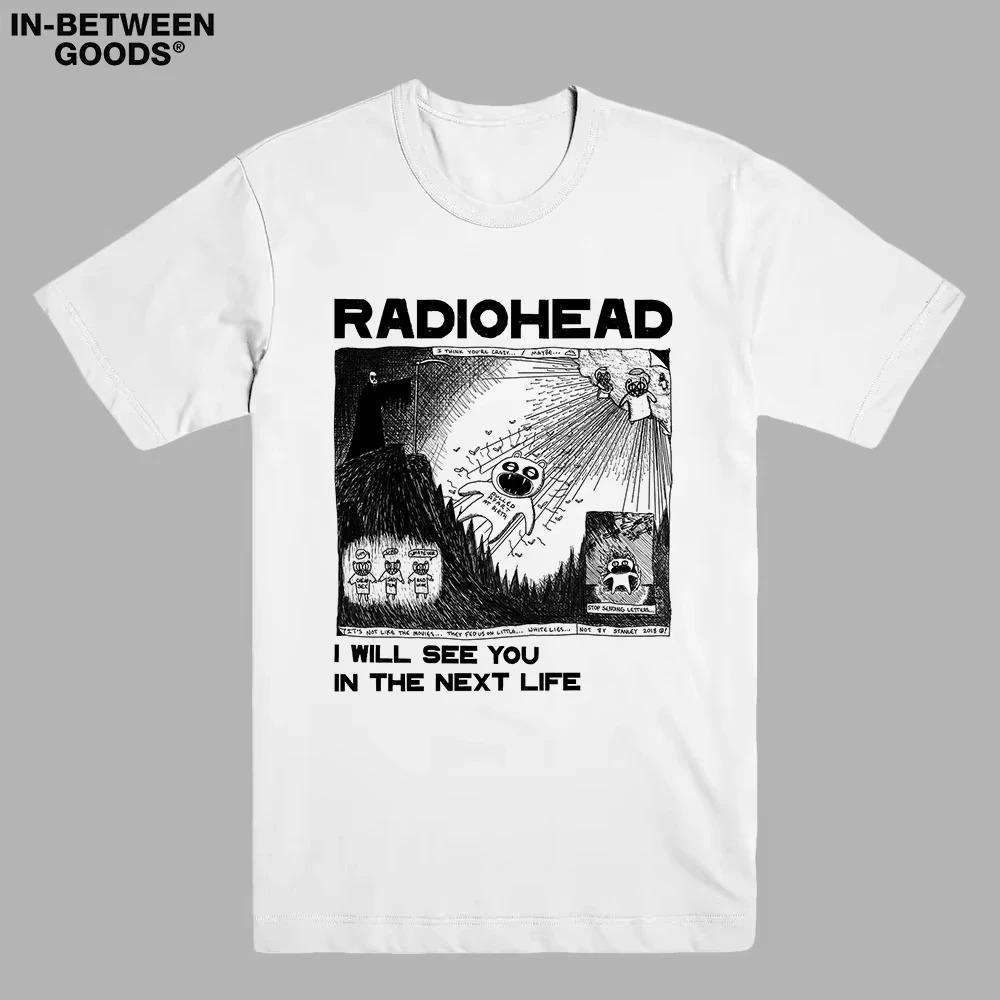RADIOHEAD Printed TShirt Men Oversized Y2k Heavy Metal Band 2026 New Rock Punk American Casual Cotton Crew Neck Short Sleeve