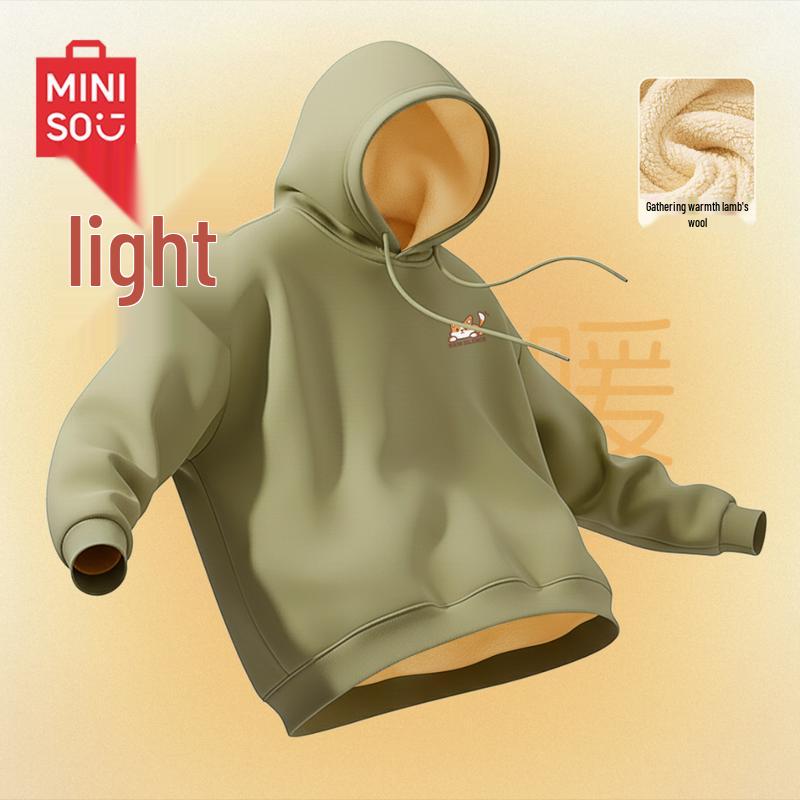 MINISO Men's Fleece-Lined Paji Graphic Hoodie