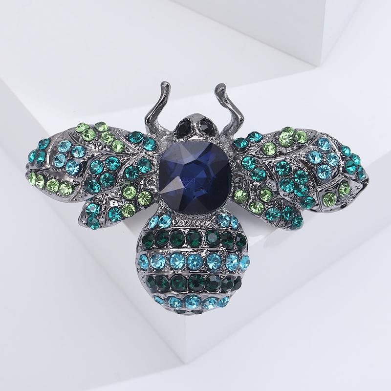 Rhinestone Bee Brooches for Women Unisex Glass Insect Pins Banquet Party Backpack Gifts Jewelry Accessories