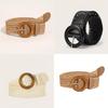 Cotton Woven Bohemian Linen Belt With Round Buckle For Women Dress Accessories