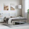 Vidaxl Metal Bed Frame with Headboard, White, 150X200 Cm