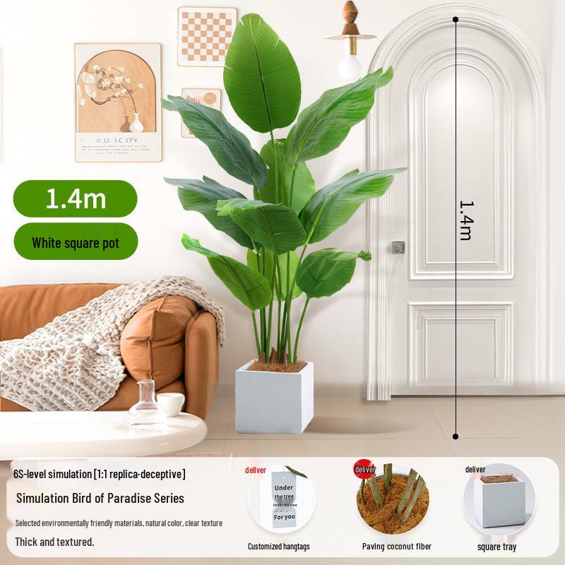 Large Artificial Traveler's Palm and Bird of Paradise Potted Tree for Indoor Decoration