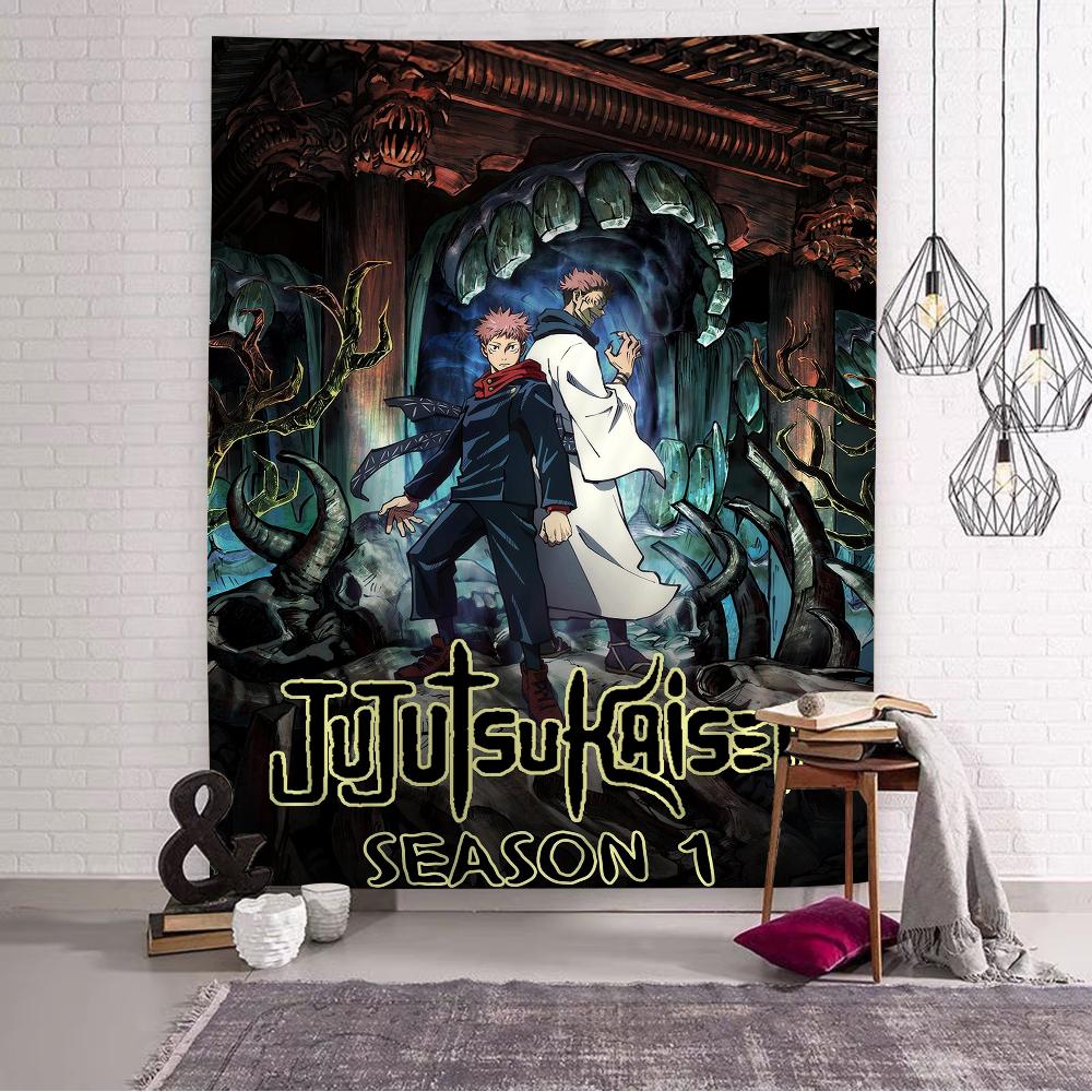 Jujutsu Kaisen Suguru Geto Vintage Colorful Tapestry Wall Hanging Hanging Tarot Hippie Wall Rugs Dorm Home Decor