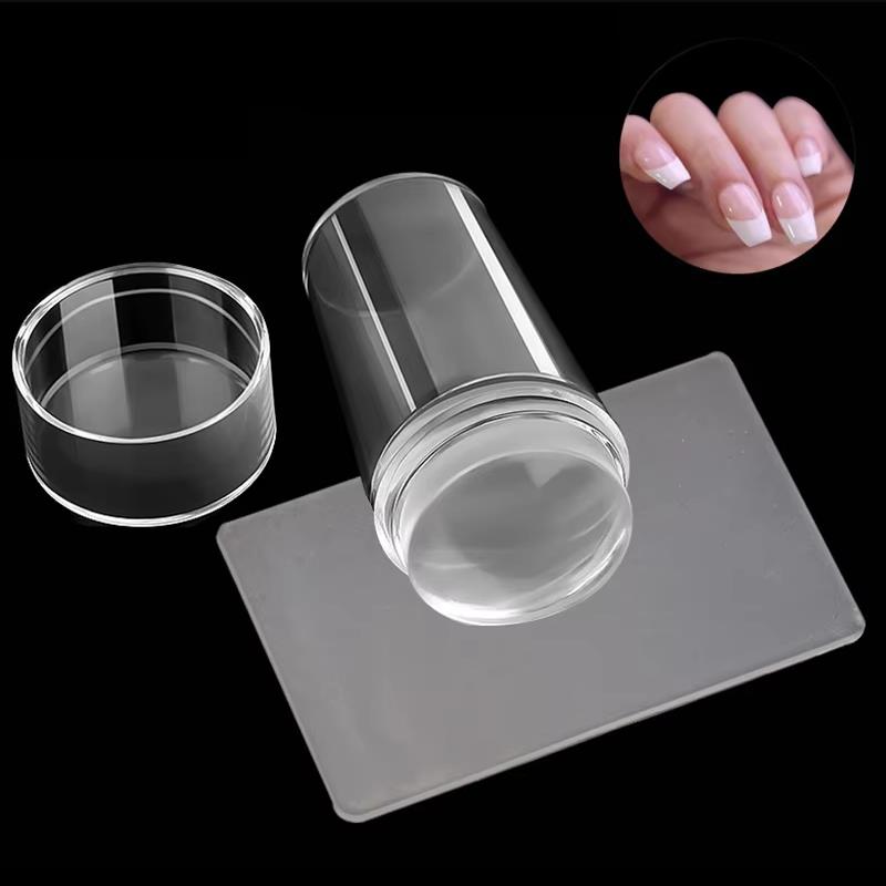 

Штамп для ногтей с желеобразным силиконовым принтом, штамповка лака для ногтей, французский тип, шаблон штампа для ногтей, скребок прозрачный