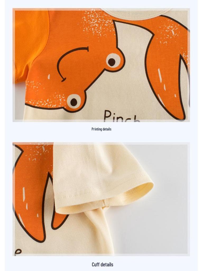 27kids Korean Style Summer 2025 New Arrival Children's Short-Sleeve T-Shirt