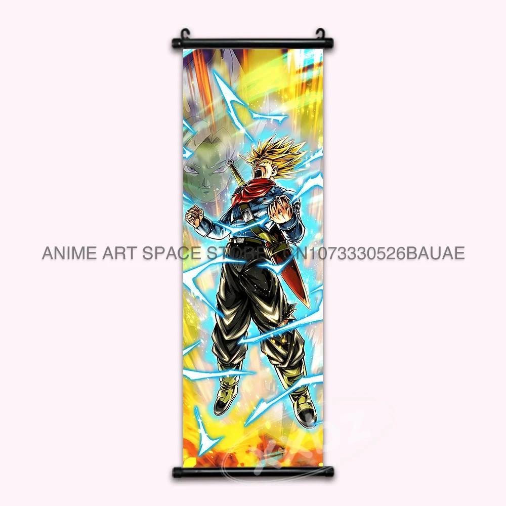 Dragon Ball Z Hanging Paintings Room Decorative Poster Hot Blooded Anime Saiyan Scrolls Picture Gotenks Vegeta Cartoon Wall Art