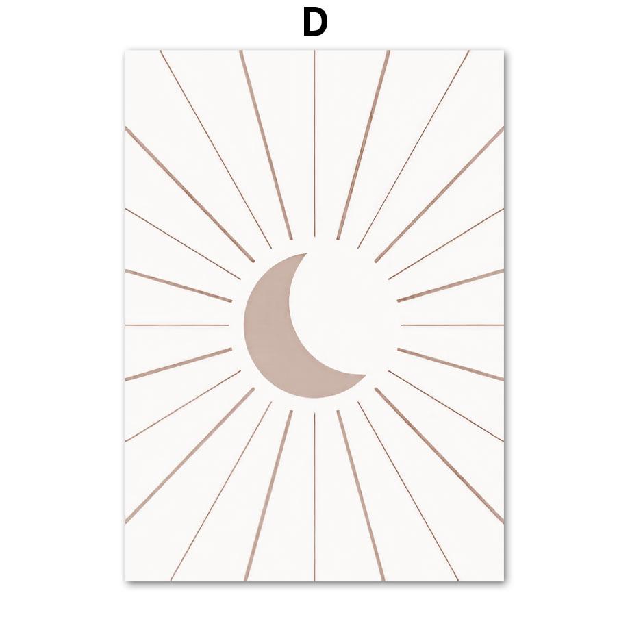 Beige Lake Farm Boat Dandelion Boho Abstract Lines Posters And Prints Canvas Art Wall Decoration Home Paintings For Living Room