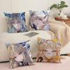 Wuthering Waves Cartethyia Cushion Cover Silky Short Plush Invisible Zipper Dustproof Sofa Pillow Case for Home Decor