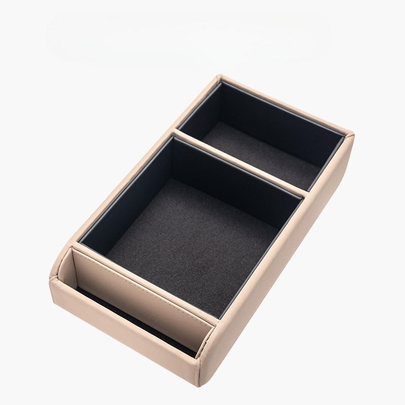 Car Armrest Box Organizer Storage Box Premium Sense with Tissue Box Cup Holder Cell Phone Center Armrest Booster Pad