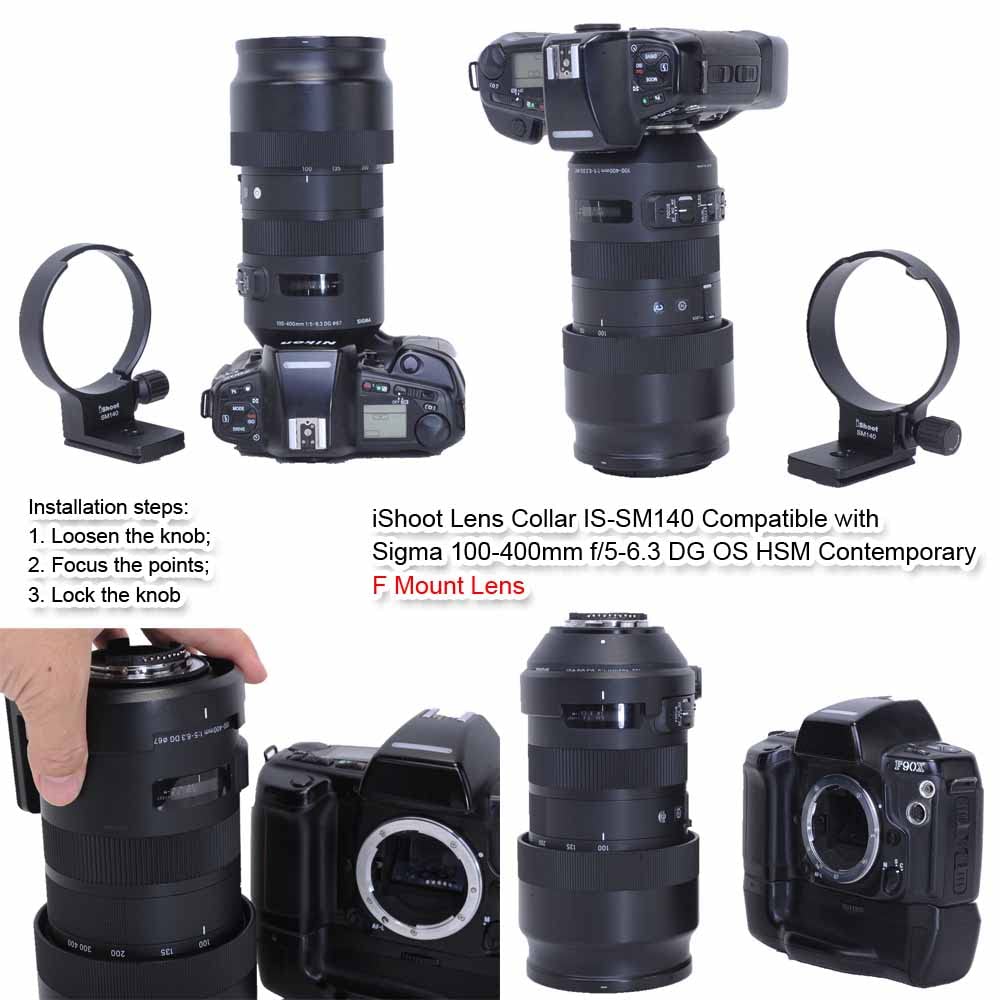 IShoot Držák na stativ pro fotoaparát Držák na stativ Podpora objektivu Držák objektivu Patice pro stativ Kompatibilní s kroužkem Sigma DG OS HSM Contemporary F-mount, Kroužek,