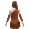 Girls Native American Princess Costume One Shoulder Sleeveless Fringe Suede Dress Tassel Sleeves Halloween Outfit