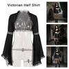 Crop Top Pizzo Stile Gotico Bolerini Vintage Cardigan Y2k Mezza Camicia Vittoriana per Donna