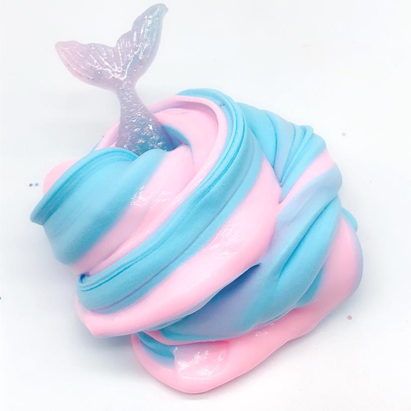 Mermaid Cotton Slime Fluffy Crystal Mud Modeling Clay Anti-stress Toy Putty For Kids Jumbo Slime Toy