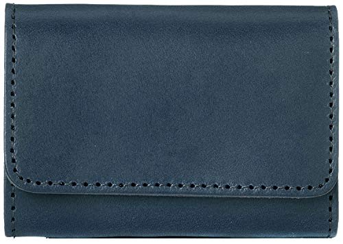 Navy_1 Tochigi Leather Business Card Holder, Card Case, for Men and Women, Genuine Leather, Made in Japan, Domestically Produced, Tanned Leather, Ligh
