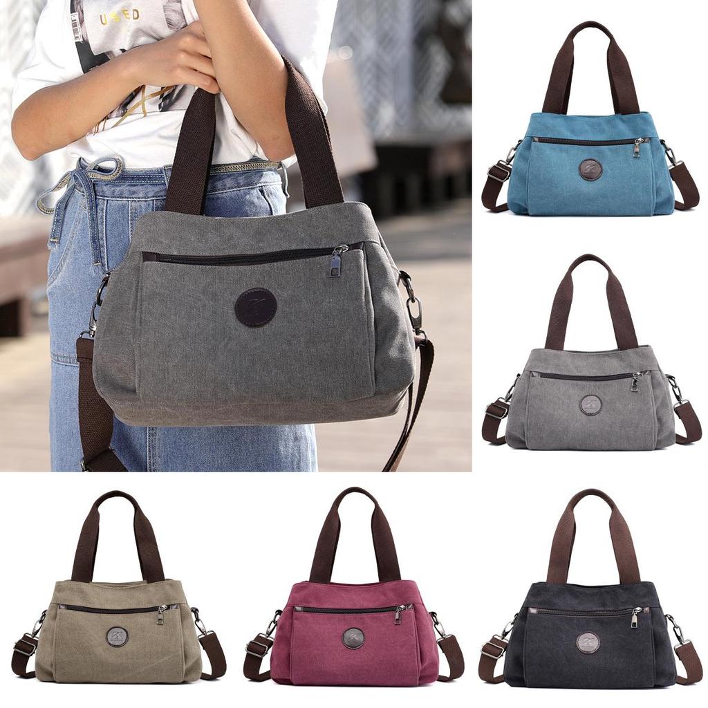 Canvas Ladies Crossbody Bag With Zipper Closure And Interior Pockets For Work
