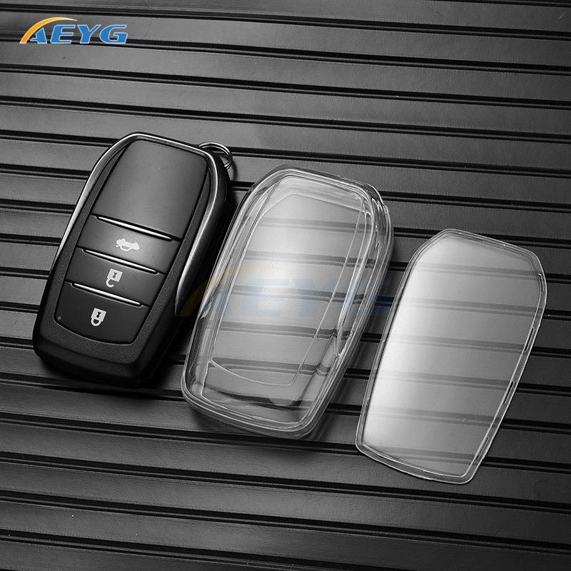 TPU Car Key Case Cover Shell Fob For Toyota CHR Hilux Fortuner Land Cruiser 200 Camry Corolla Crown RAV4 Highland Key Chain