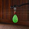 Chinese Retro Cheongsam Button Jade Dry Green Pendant Female Classical Temperament Antique Hanfu Pendant Accessories