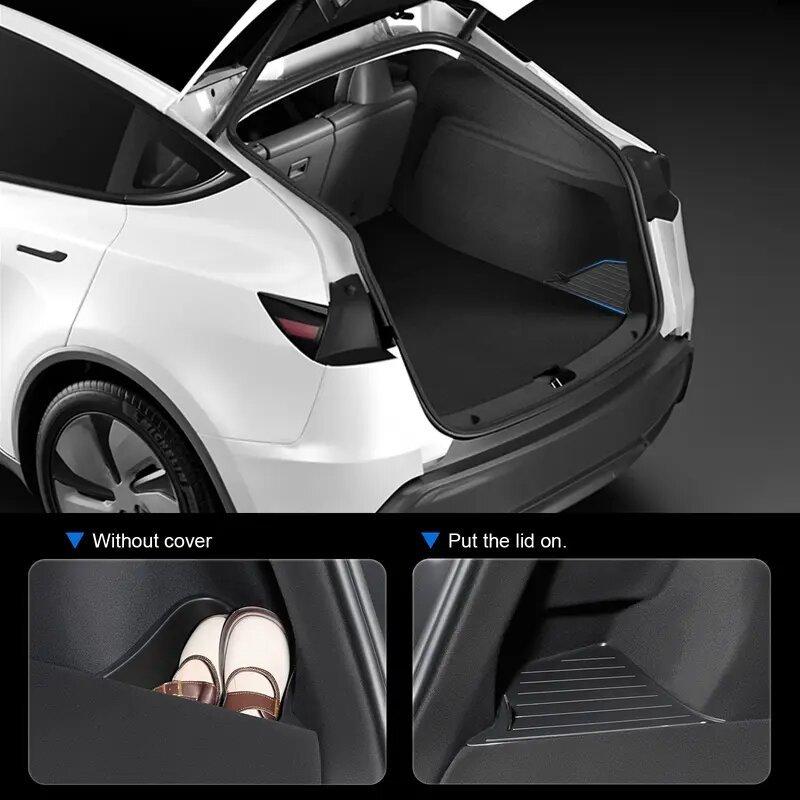 Waterproof Rear Trunk Storage Bins Organizer Box for Tesla Model Y 2026 Juniper Car Interior Accessories