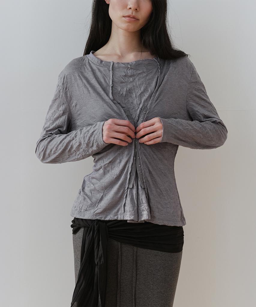 Loutaideu Crease Snap Top [Grey]