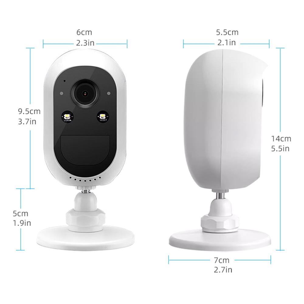 3MP Wireless Outdoor Surveillance Camera, Battery Powered, with Two-Way  , Night  , PIR Motion Detection, for Indoor and Outdoor Use