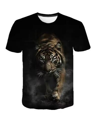 Summer Tiger 3D Printed T-Shirt Street Clothing Animal Men Fashion Oversized Sleeves T-Shirt O-Neck T-Shirt T-Shirt