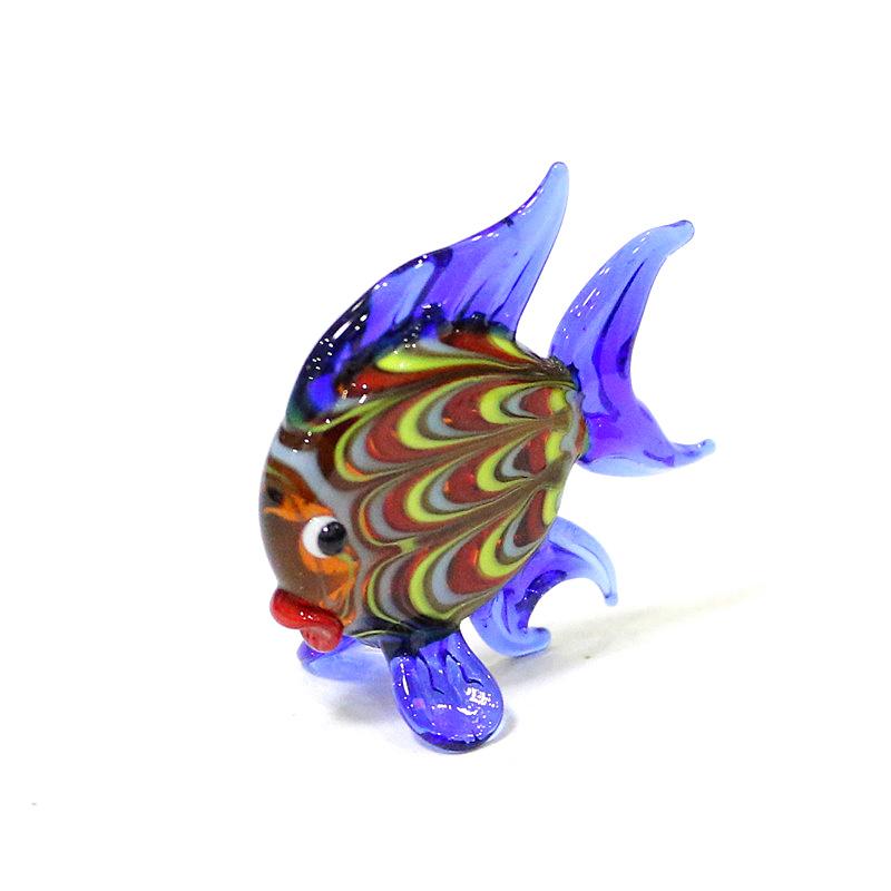 Colorful Tropical Fish Mini Figurines Cute Tiny Sea Animal Glass Craft Ornaments Collection Home Aquarium Decoration Accessories