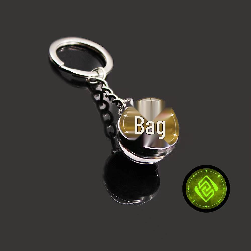 Luminous Scorpio Virgo Crystal Keychain: Double-Sided Glass Pendant Metal Keyring