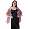 50*180cm with Fringed Women's Sparkling Sequin Lace Deco Scarf, Shawl Wraps For Evening Dress Mesh Shawls Capes For Party
