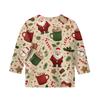 Children's 3/4 Sleeve Round Neck Top Christmas Tree Printed Everyday Casual Top