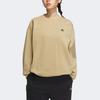 Adidas Sport Performance Solid Logo Round Neck Long Sleeve Sweatshirt Unisex Sweatshirt Beige IV7601