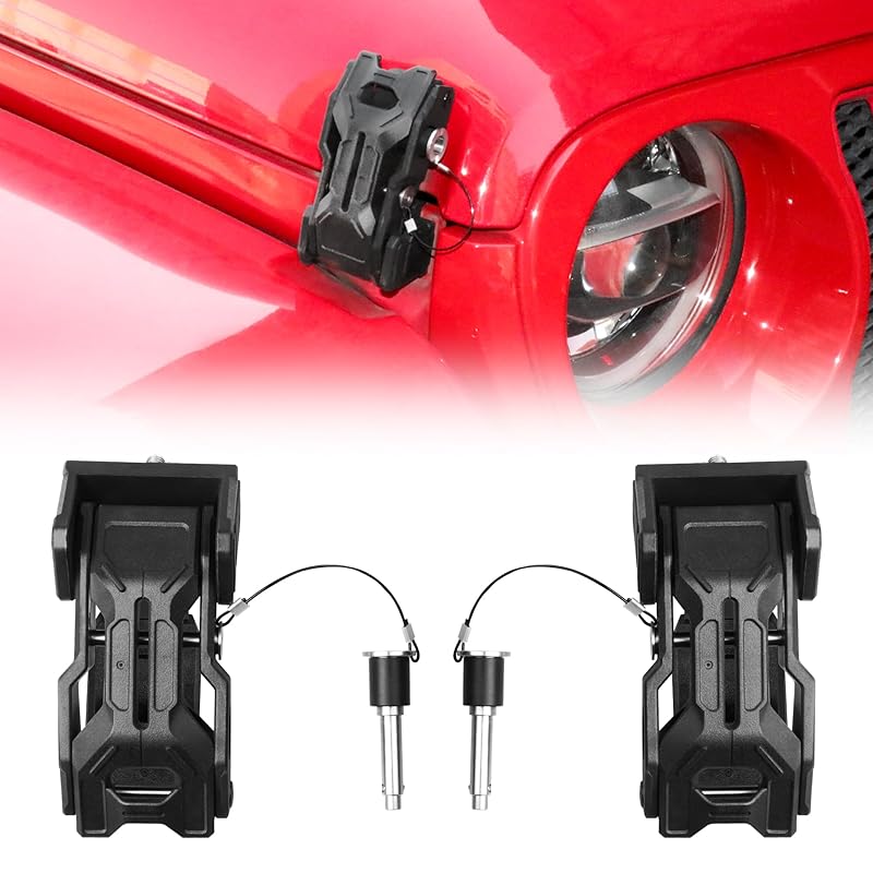 OEM TJ Hood Latches, Original Factory Hood Latch Kit For 1997-2006 Jeep Wrangler TJ Accessories, 1 Pair, Black