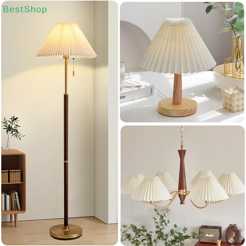 1Pc Ceiling Decor Fabric Pleated Lampshade Modern Washable Table Lamp Cover DIY Retro Chandelier Cloth Cover Living Dining Room