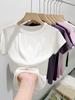 American Style Round Neck Short Sleeve Women's Summer Slimming Bodycon T-shirt - Versatile Hot Girl Base Layer Top