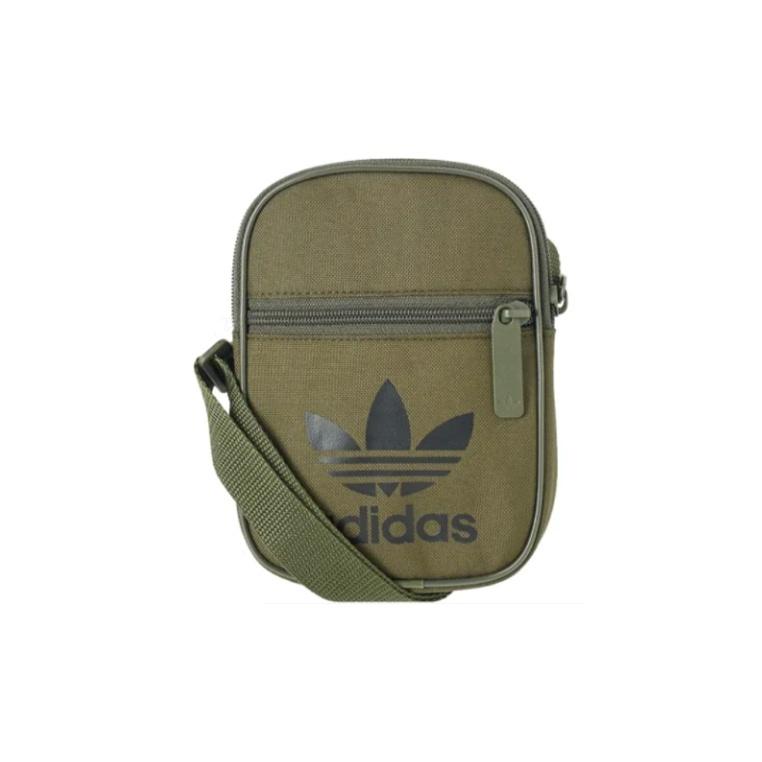 Adidas Originals Nylon Fabric Crossbody Bag, Shoulder Bag Mini Unisex Olive Green One Size зелёный