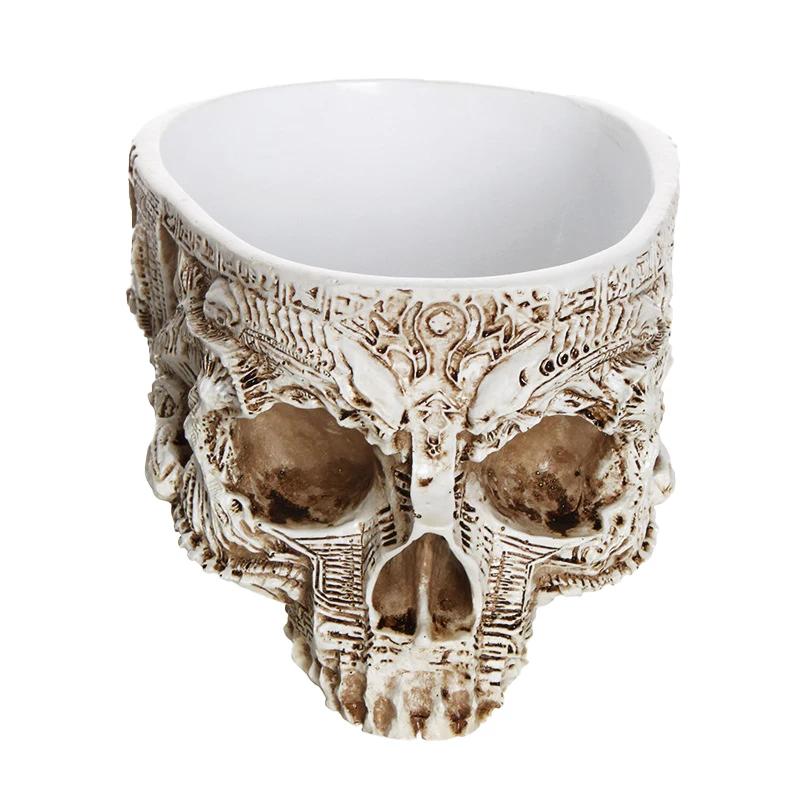 

Череп цветочный горшок художественные изделия смоляная коробка для хранения закусок пепельница цветочный горшок фруктовый поднос резервуар для хранения дома скульптура статуя украшение белый